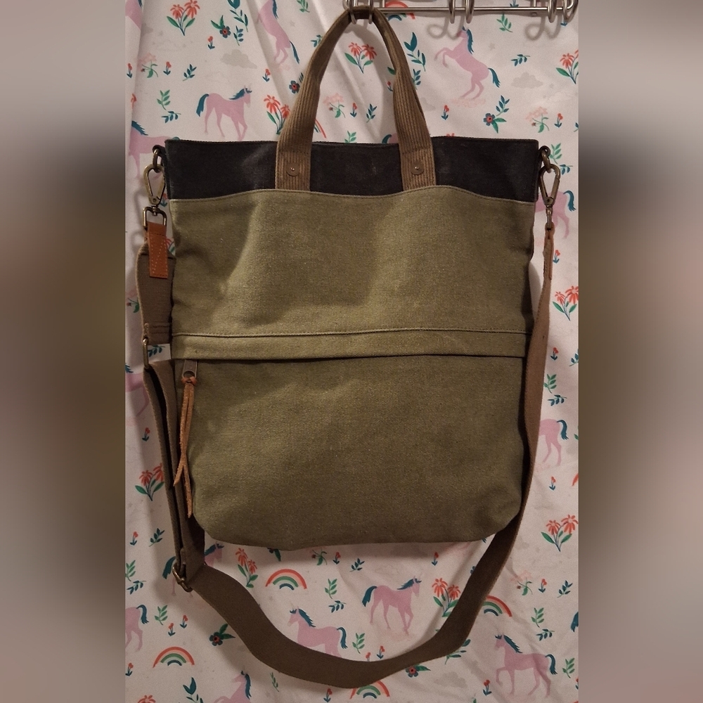 NWOT Feed 25 Go-To Army Green Durable Cotton Casual Unisex Tote Purse Bag